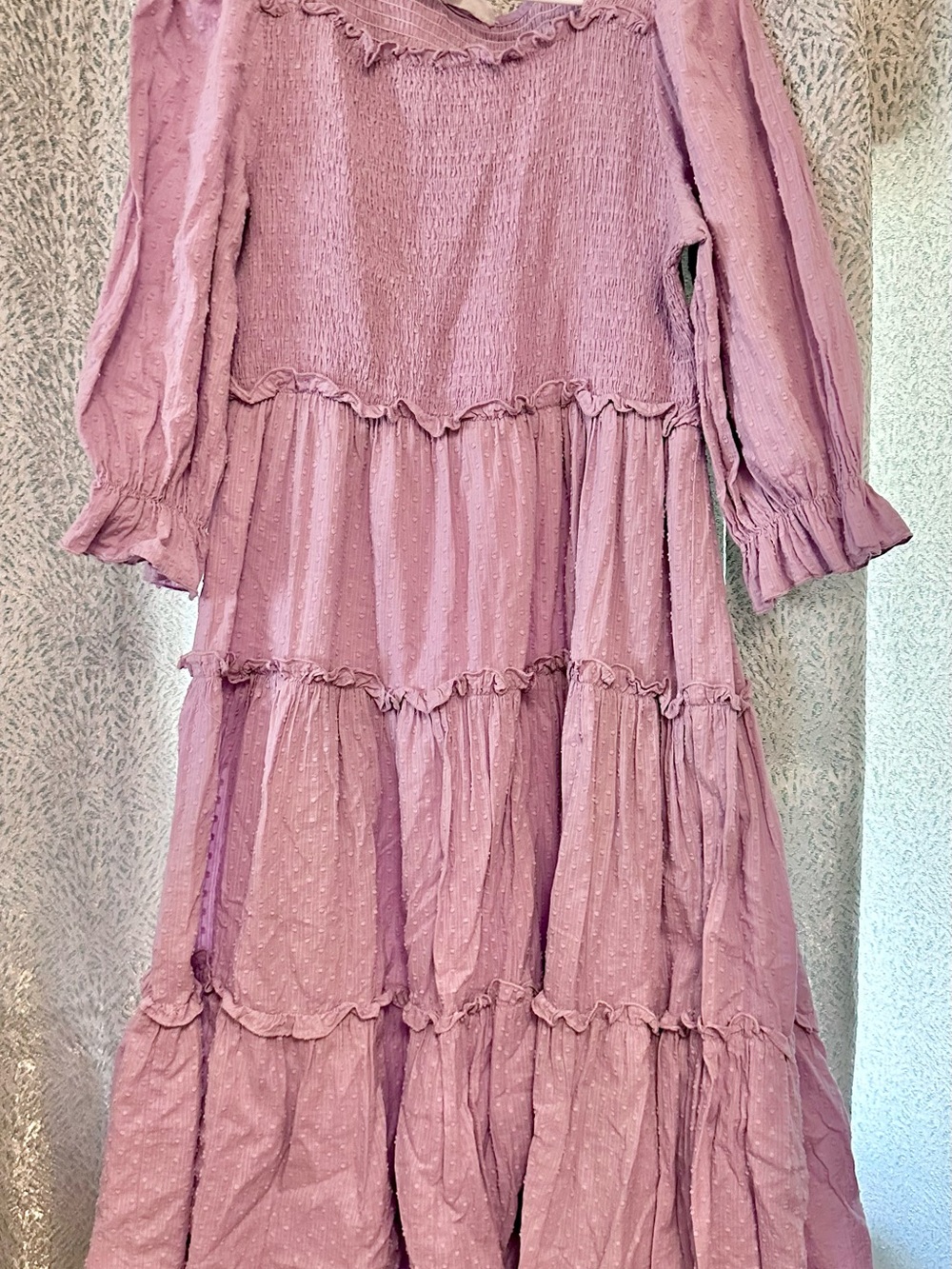 Annie Dusty Lavender Tiered Ruffle Dress